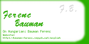 ferenc bauman business card